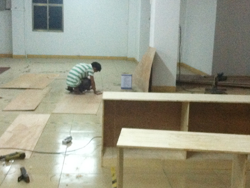 格珊天花施工现场